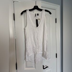 Elegant White V-Neck Tank Top